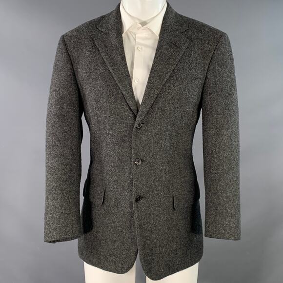 RALPH LAUREN Size 38 Regular Grey Black Heather Notch Lapel Sport Coat - Picture 1 of 9